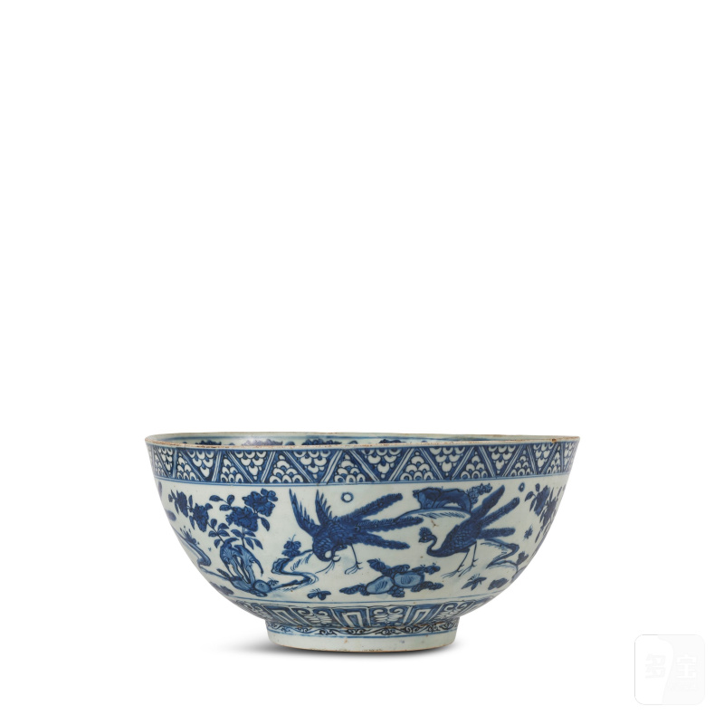 明 十六/十七世紀 青花盌 | GRAND BOL EN PORCELAINE BLEU BLANC - 图5